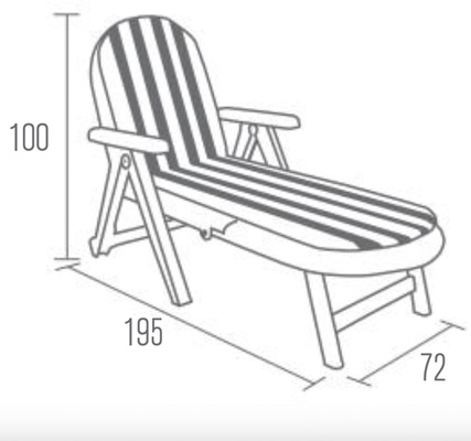 Tumbona Plegable Caiman Blanca 195x72xh43 